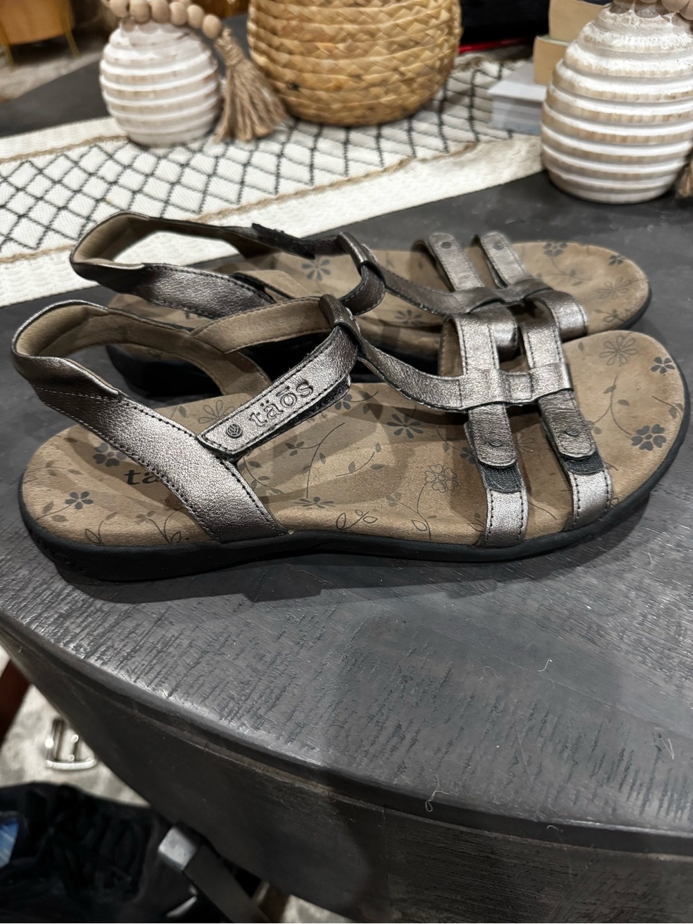 Taos Footwear Kids Metallic Silver Strappy Sandals